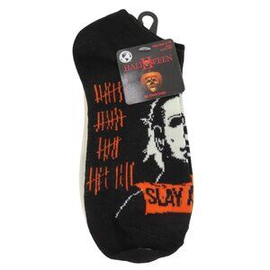 Halloween II Michael Myers Womens 4-10 No Show Socks Kill Count Horror Movie NEW
